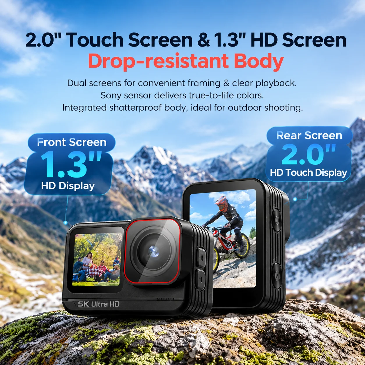 Dual Screen Action Camera 4K 5 - đánh giá và giá Commuting By Bike