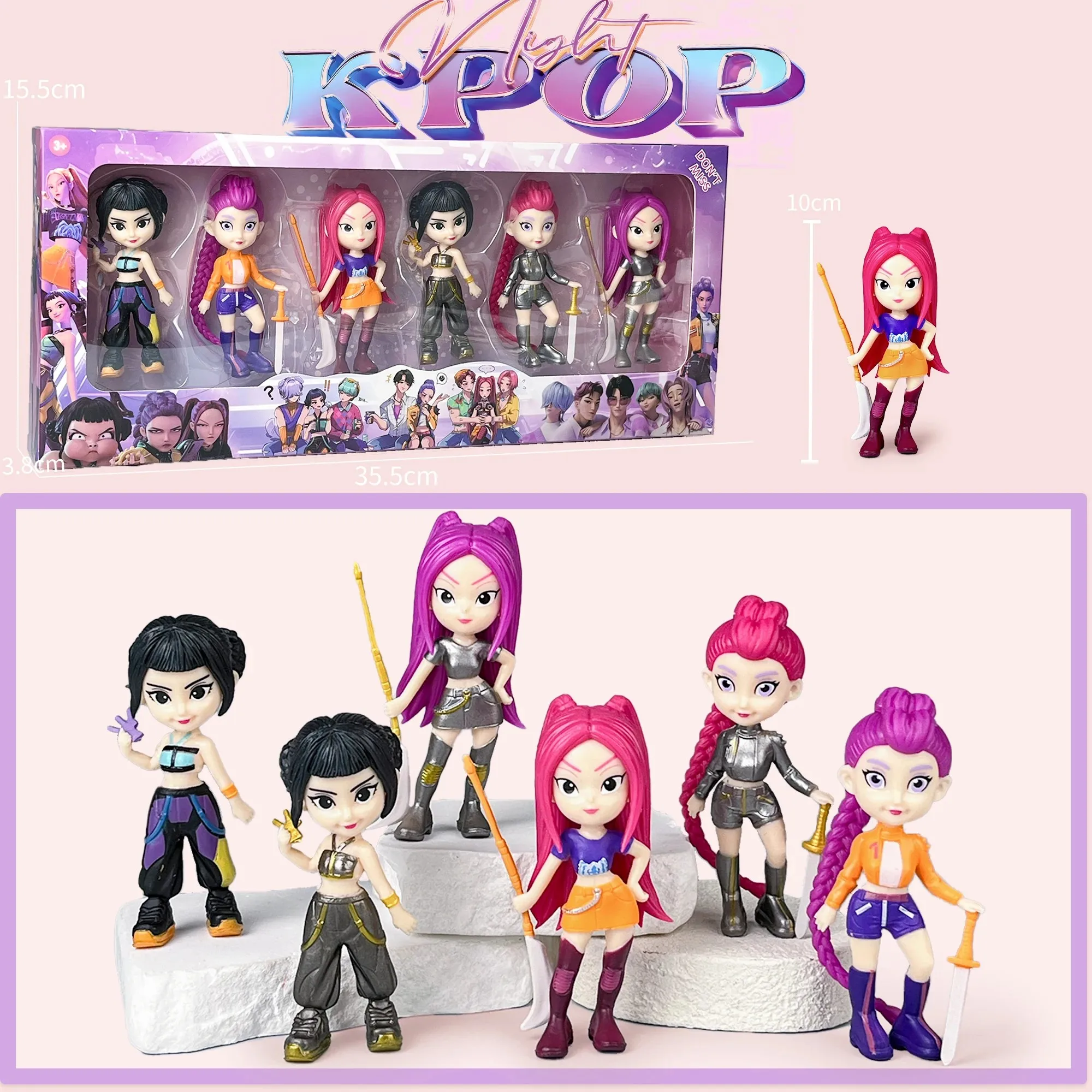 2025 Hot Anime KPop Devil Hunter Doll Vinyl Toy Rumi Mira Zoi Character Vinyl Mask Blind Box Ornament Toy Christmas Gift