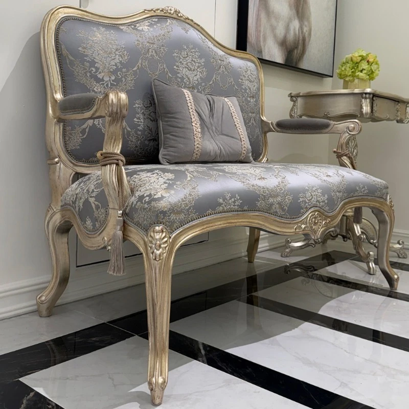 Double sofa brocade sofa hand-carved bench living room furniture