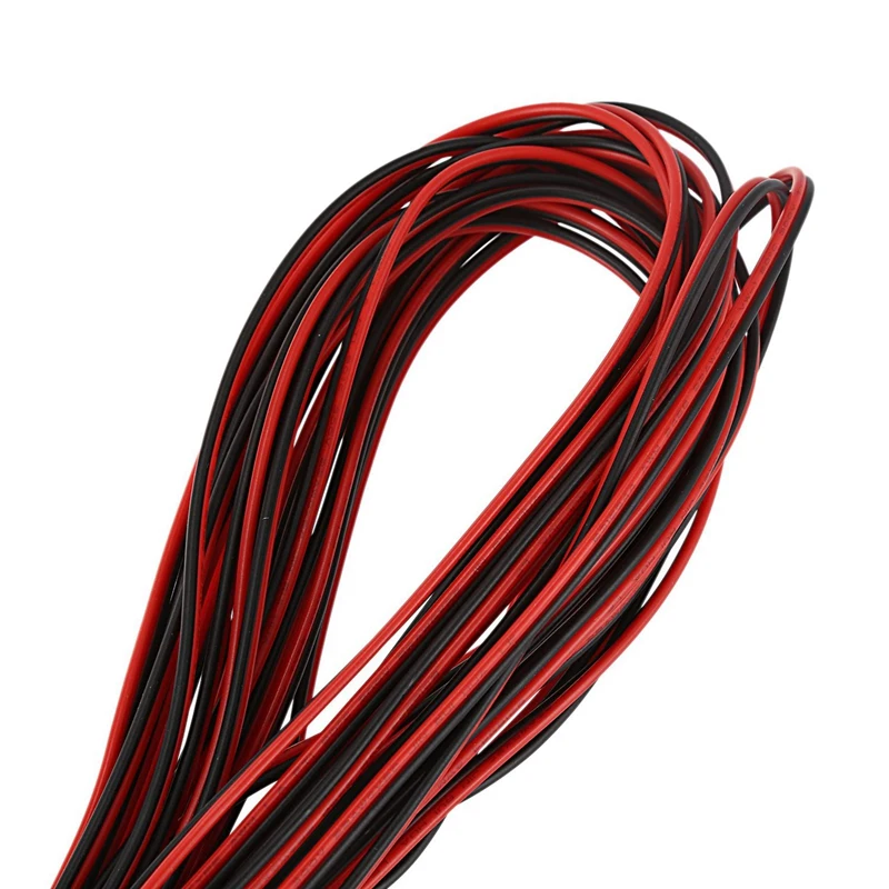 Hot 3X 22 Gauge 15M Red Black Zip Wire AWG Cable Power Ground Stranded Copper Car