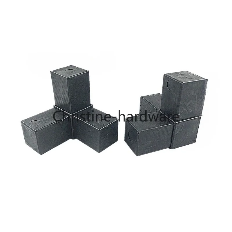 4pcs Deputy Steel Frame Corner Bracket 25x25 Solid Plastic Square Tube Fittings Stainless Steel Pipe Elbow Connector