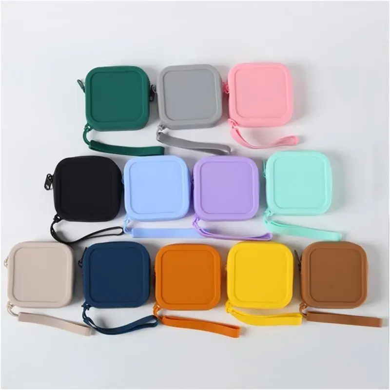 Small Square Coin Purse Light Weight Water Resistant Small Charging Cable Bag