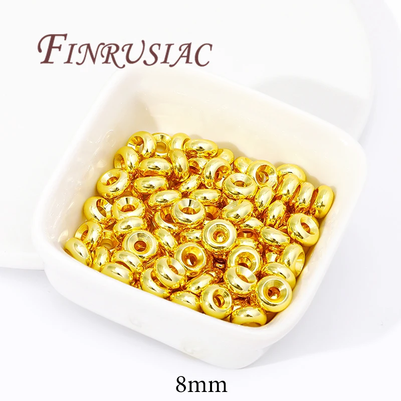 Spacer Beads for Bracelets, 18K Gold Plated Separators