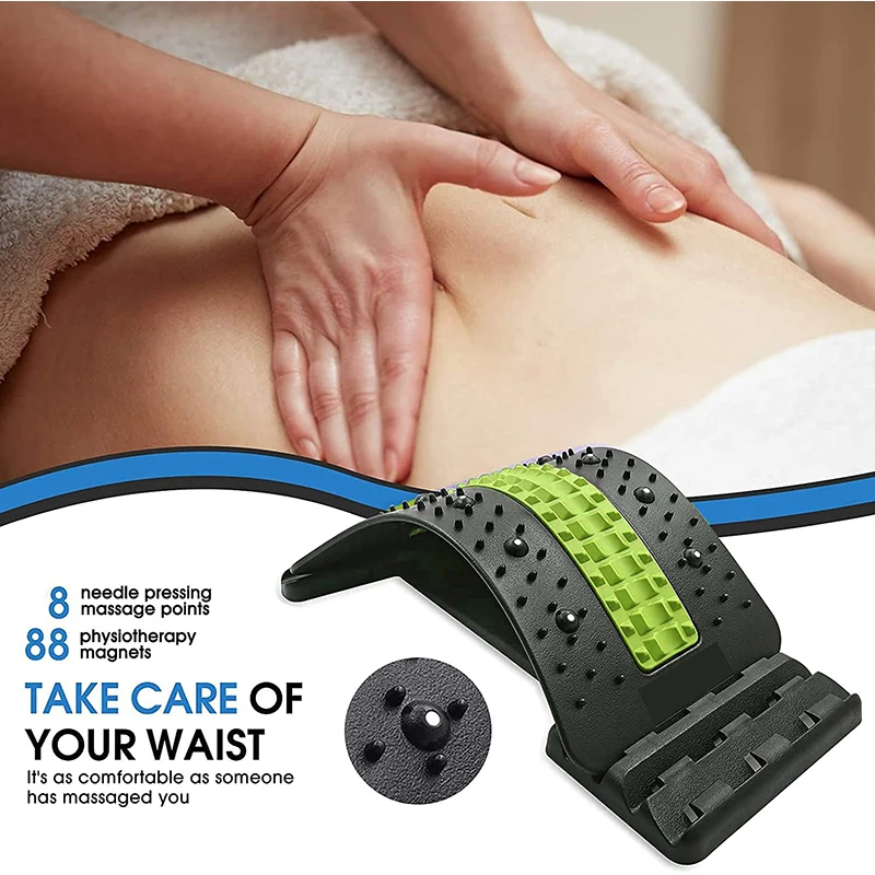 New 4 Level Neck Stretcher Massage Apparatus Magnetotherapy Back Stretch Massager Tool Lumbar Cervical Spine Support Pain Relief