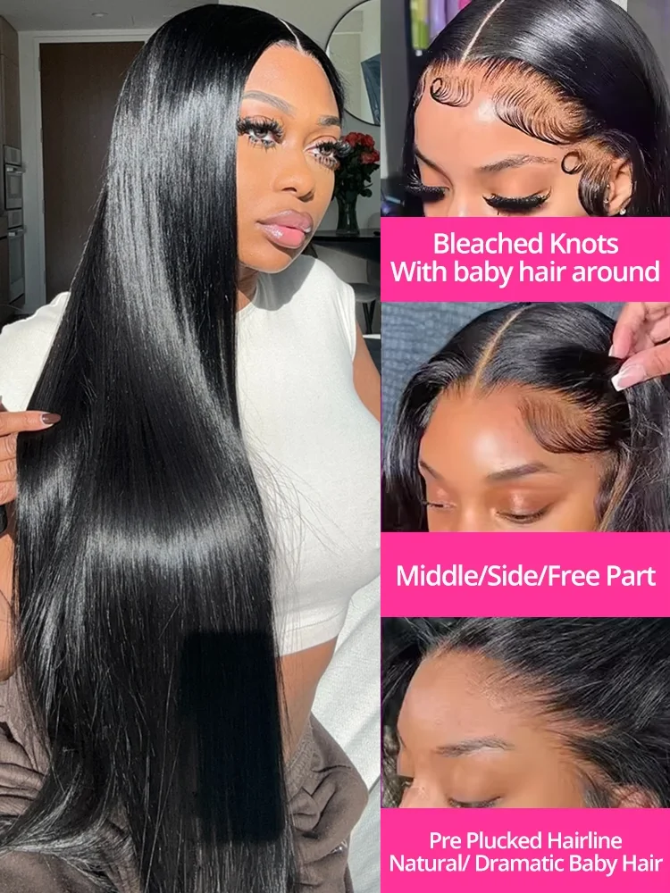 30 40 Polegada 13x4 13x6 hd osso transparente em linha reta perucas dianteiras do laço cabelo humano 100% para as mulheres cabelo preto brasileiro 200 densidade