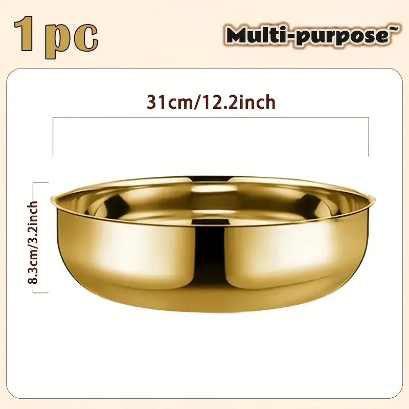 وعاء ذو سعة كبيرة من الفولاذ المقاوم للصدأ، مناسب لخلط العجين، وتنظيف الخضروات، والسلطات، وسهل التنظيف