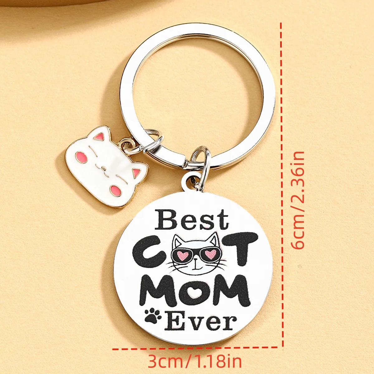 Stocking Stuffers for Cat Mom Gifts for Women Cute Cat Keychain Cats Lover Gifts for Pet Mom Girls Funny Cats Themed Gift