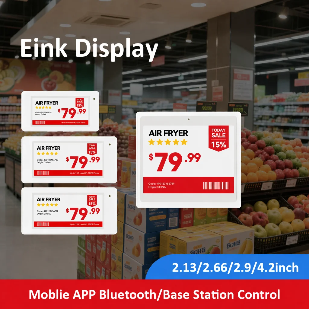 ESL Electronic Price Tag Eink Display 2.13'' 2.66'' 2.9