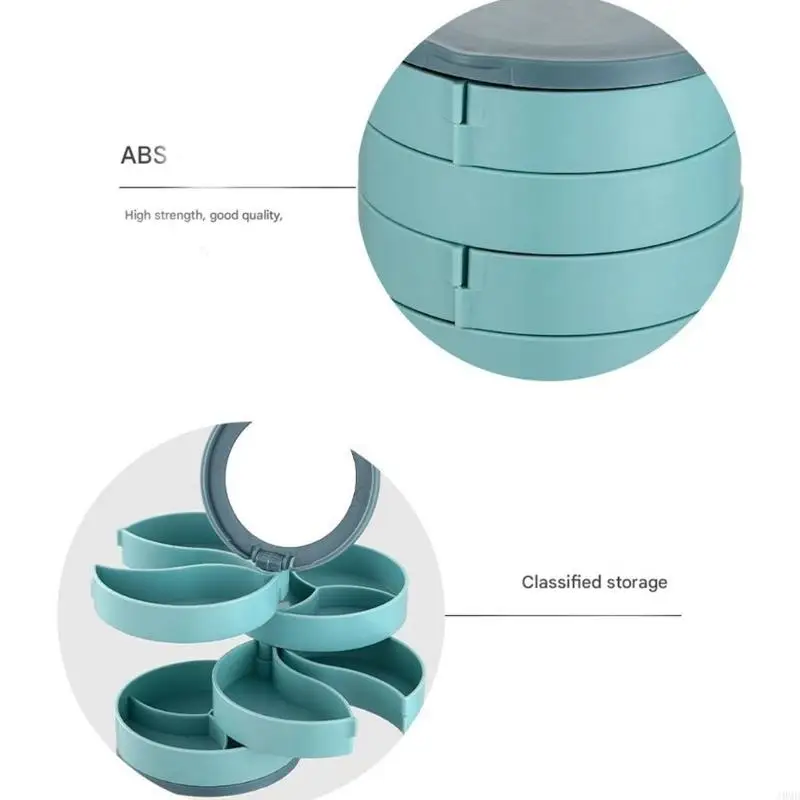 Versatile Rotating Jewelry Holder With Individual Layers For Organizing Earrings Rings Necklaces Accessories JOMD