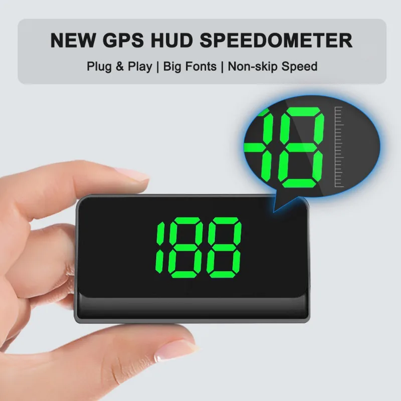 Car HUD Digital Speedometer Universal Head Up Windshield Projector GPS Big Font KM/H MPH Speed Meter Plug and Play for All Cars