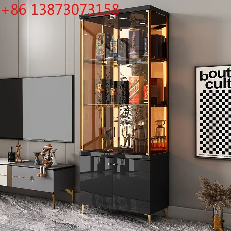 Generation simple high-end living room glass door wine cabinet display cabinet is now a small transparent glass cabinet