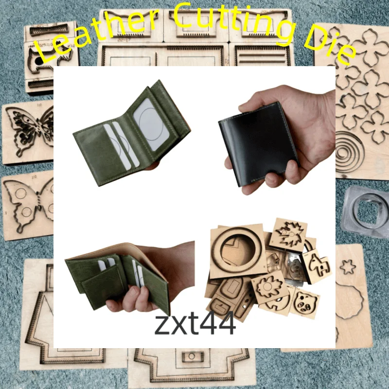 ZXT044 Die Cut Wooden Mold for Men Vertical Double Fold Leather Wallet, Hand Template Leather Processing Tool