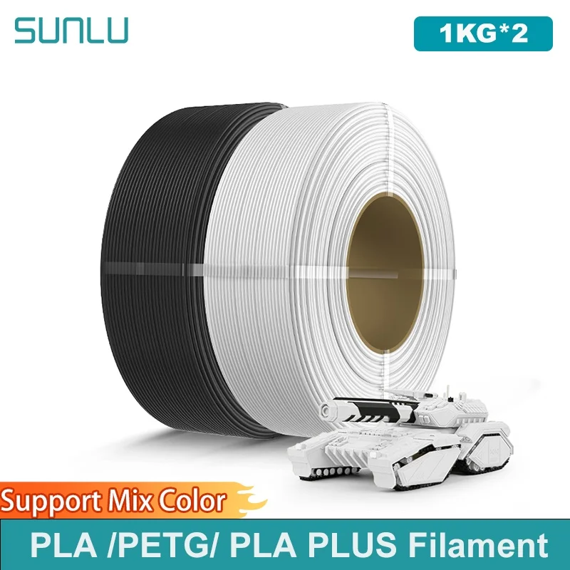 SUNLU 2KG PLA/PETG/PLA PLUS Filament 1.75mm 1KG Without Tray 3D Printer Filament for 3D Pen & Refill Filament