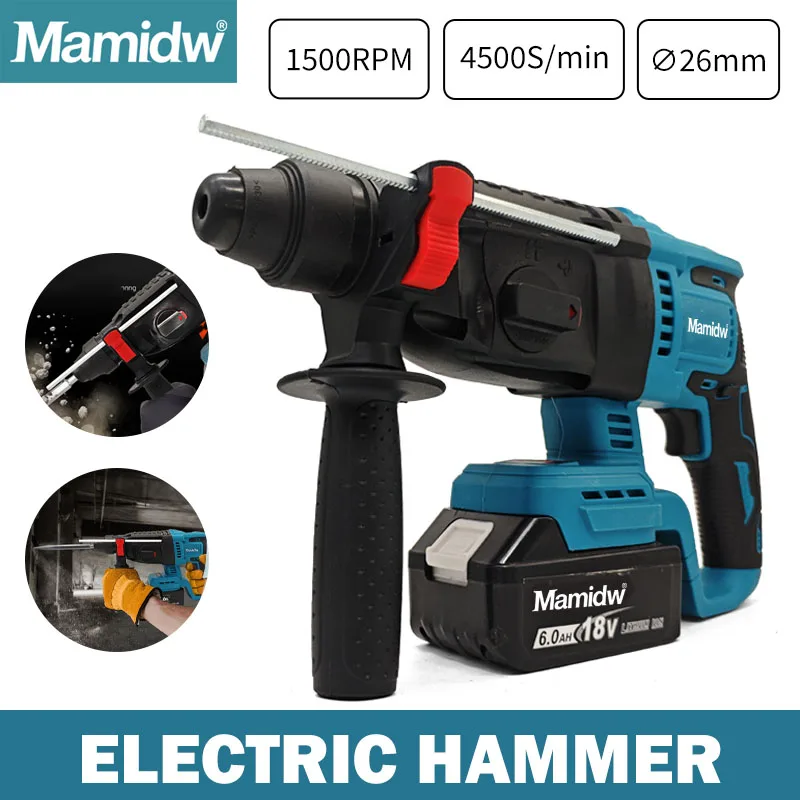 

For Makita 26MM Cordless Brushless Electric Hammer Drill 18V Lithium Battery Power Tools Wireless For Makita Batteries Pins