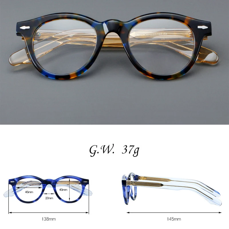 KIZN خمر نظارات بمادة الخلات الإطار الرجال وصفة طبية قصر النظر النظارات النساء مكافحة الأزرق تلطيخ نظارات مخصصة فاخرة-0.50 ~ -10