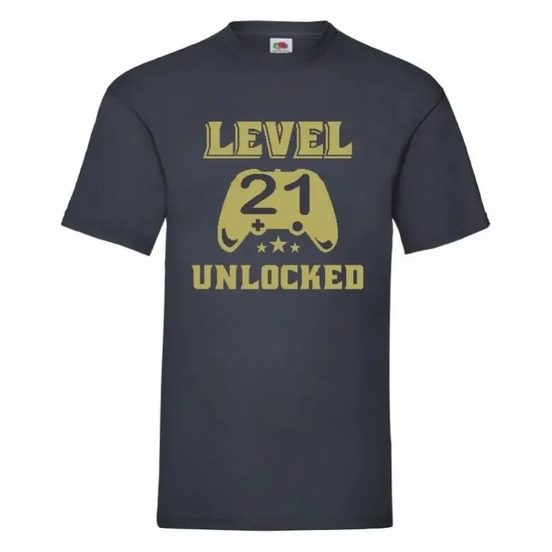 21st Birthday Level 21 Unlocked T Shirt Small-2XL