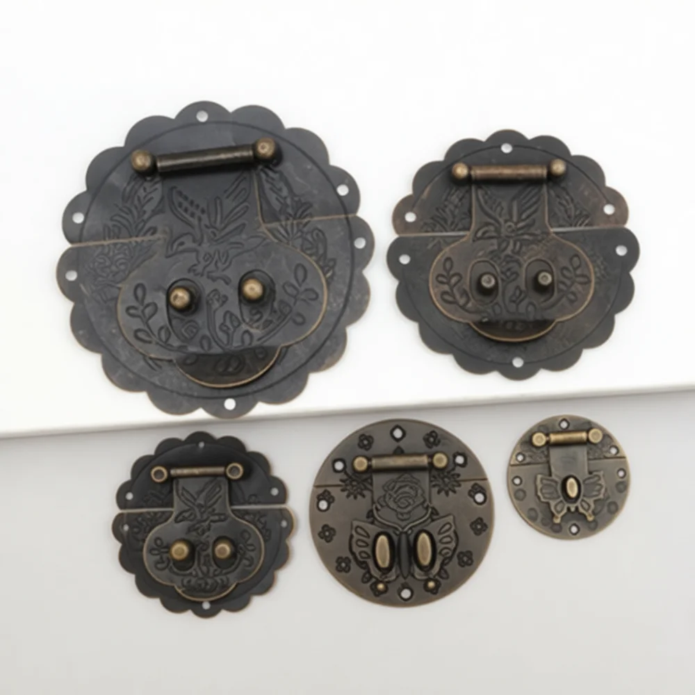 Vintage Metal Toggle Latch Hasp Antique Lock For Wood Jewelry Box Case Trunk Cabinet Decorative Furniture Hardware Hook