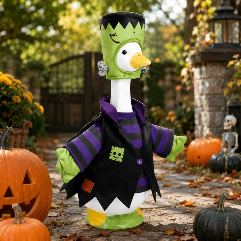 Frankenstein Monster Costume for Porch Goose, Halloween Yard Decoration Outfit , Goose Not Included