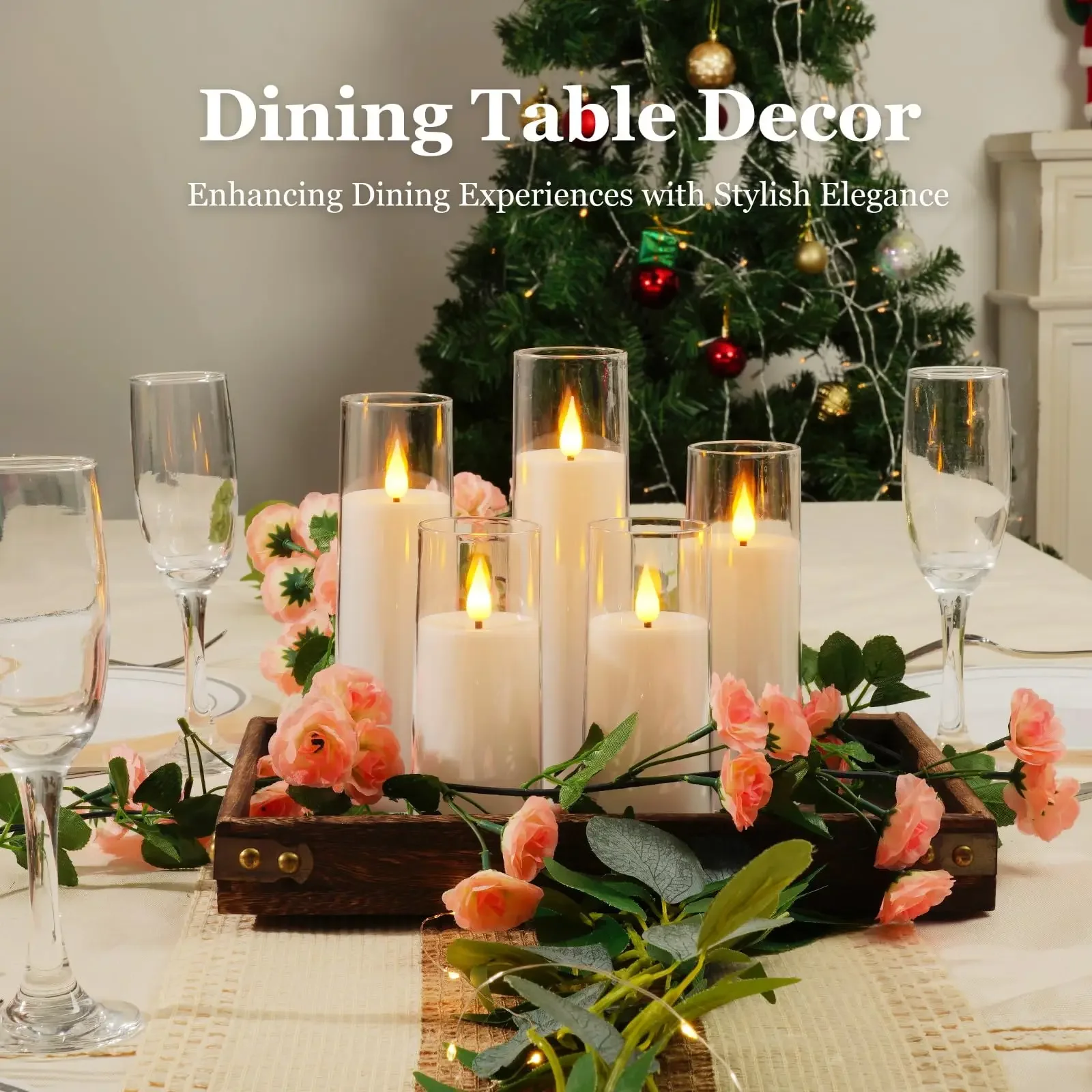 6-48PCS Flickering LED Candles with Remote Control Acrylic Glass Flameless Candles Tealight Candle for Wedding Dinner Home Decor