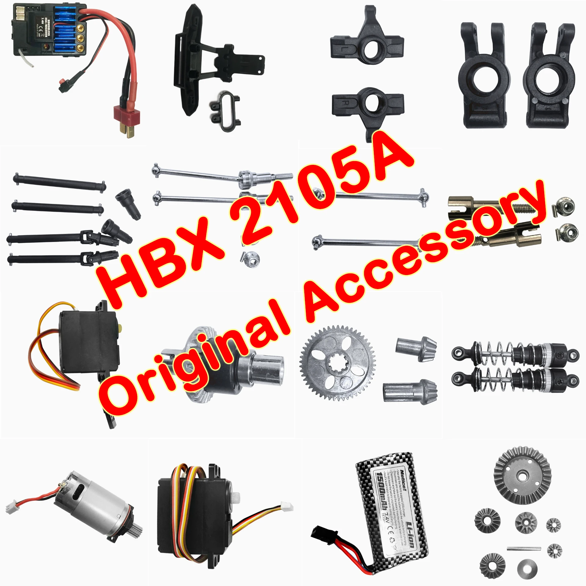 HBX 2105A 1:14 TOY RC Car Spare Part Transmission shaft / Differential gear / Servo / Shock absorber / Motor / USB Charger etc.