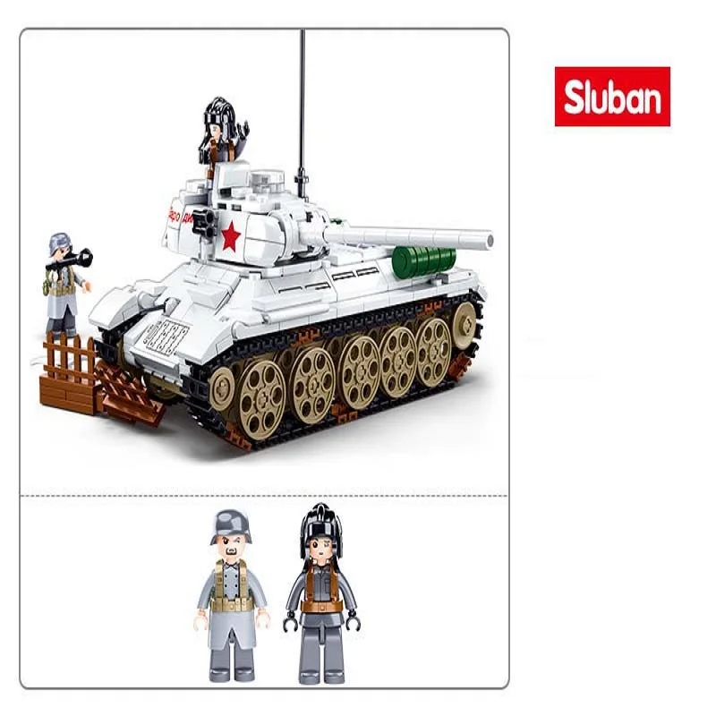 Sluban Building Block Toys World War 2 B0978 T-34/85 Medium Tank 518PCS Bricks Compatbile With Leading Brands