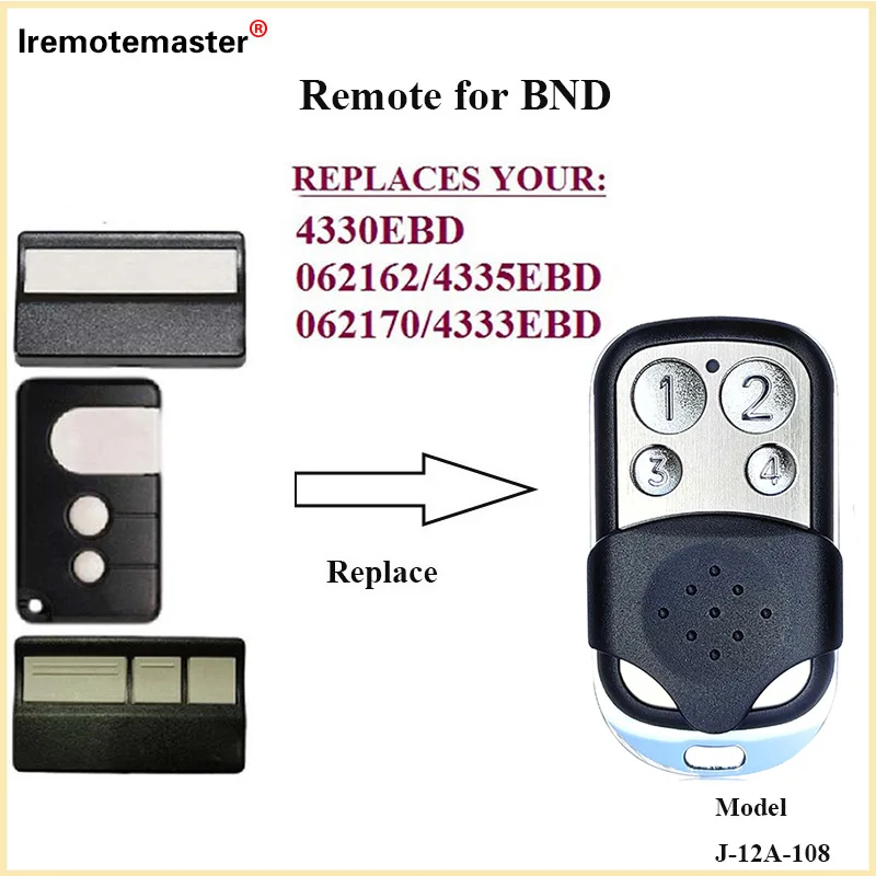 

For BND 4330E Garage Door Remote Control 433.92MHz Rolling Code Electric Gate Door Opener Command