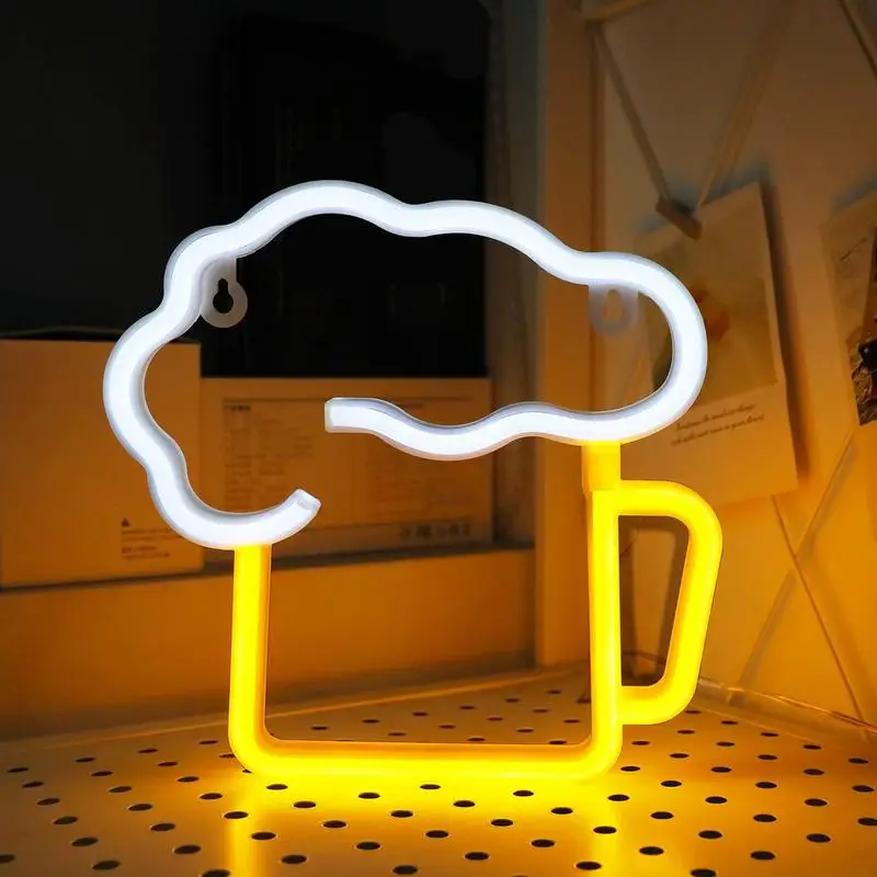 LED Neon Bar Sinais Para Família, Cerveja Em Forma De Sinal De Neon, Dual Power Supply, Casamento E Quarto