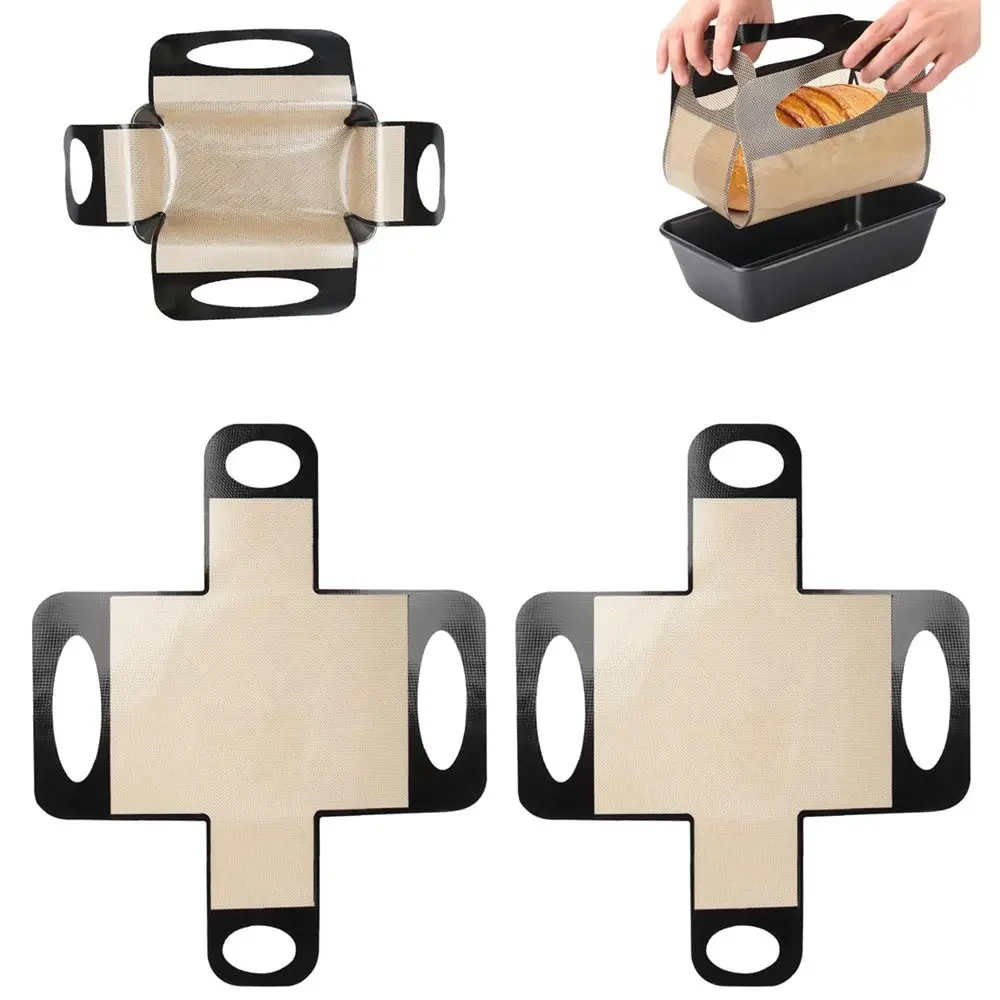 

Reusable Silicone Bread Loaf Pan Liner Non-Stick Easy Clean Loaf Pan Lifters Food-Grade with 4 Handles Bread Tray Sling