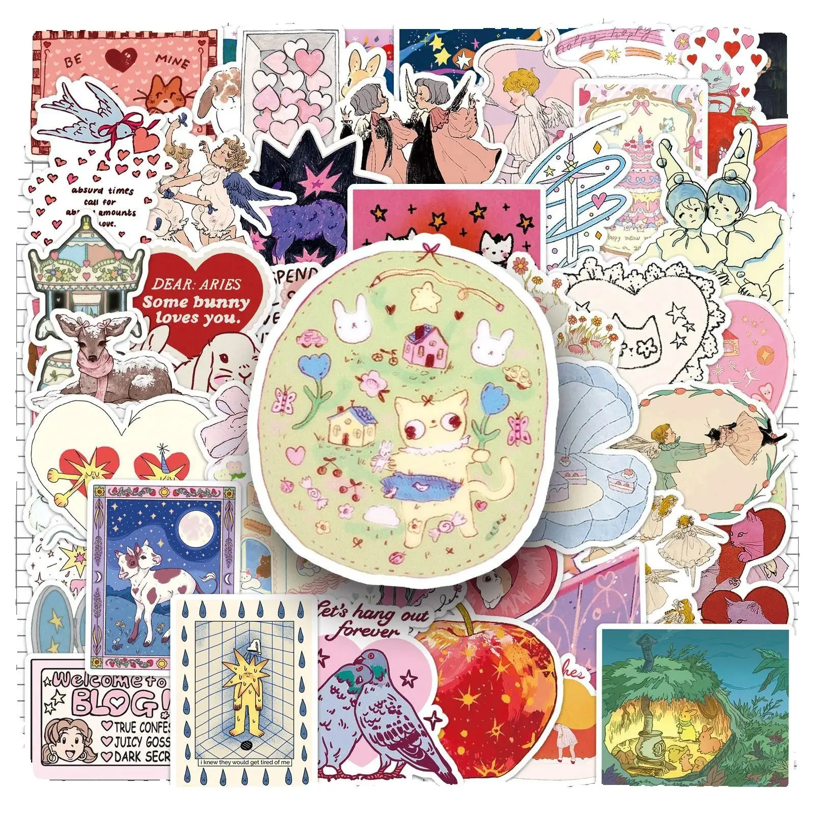 

50Pcs Fairy Tale Series Cartoon Aesthetic Stickers Kawaii Girl Gift Decoration Decal DIY Phone Luggage Guitar Cute Sticker
