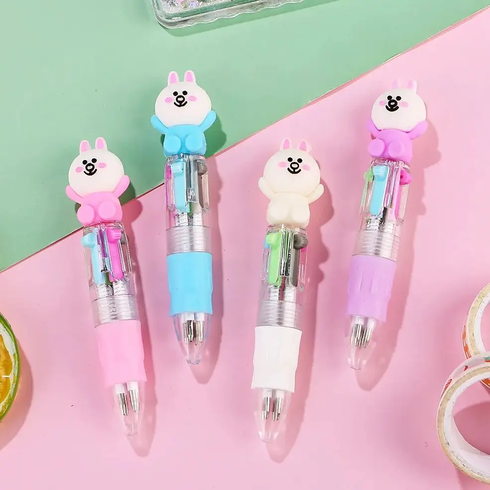 

5 шт./лот, милые мультяшные ручки-кролики четырех цветов, мини-ручки в виде зайчиков, канцелярские принадлежности для детей, школьные и офисные принадлежности, подарки