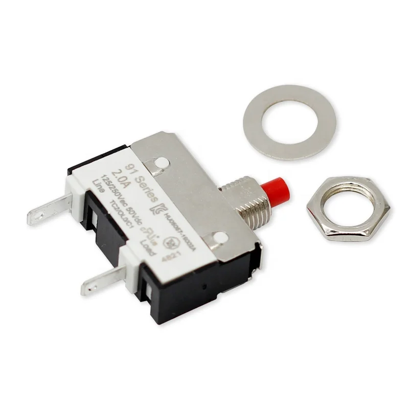 Kuoyuh 91 Series Miniature Circuit Breaker Switch 1A/1.5A/2A Overload Protector with 250V Rated Voltage