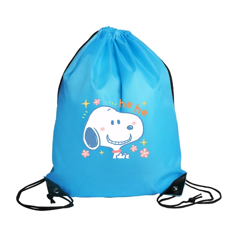 Snoopy Boys Drawstring Bag Sports Waterproof Backpack Bundle Pocket Basketball Gym Bags Cartoon Anime Kids Birthday Kawaii Gifts