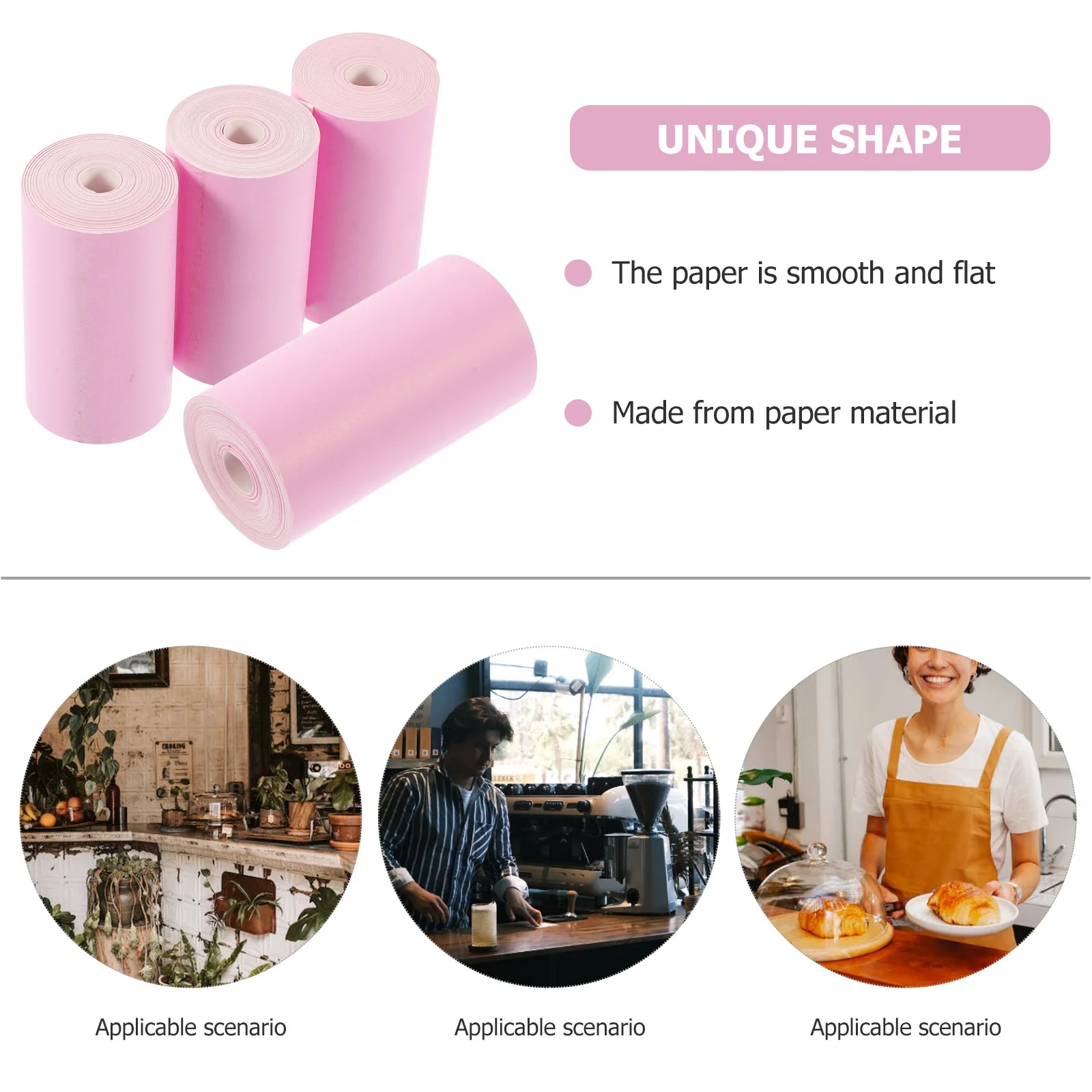 

4 Rolls Thermal Cash Paper Lint-Free Till Rolls for Receipt Printing Shop Supermarket Thermal Paper Till Roll