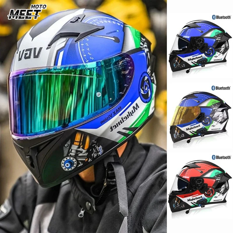 

For VGV Motorcycle Bluetooth Helmets Crash Motorbike Double Visors Helmet DOT Approved Full Face Casque Moto Racing Capacete