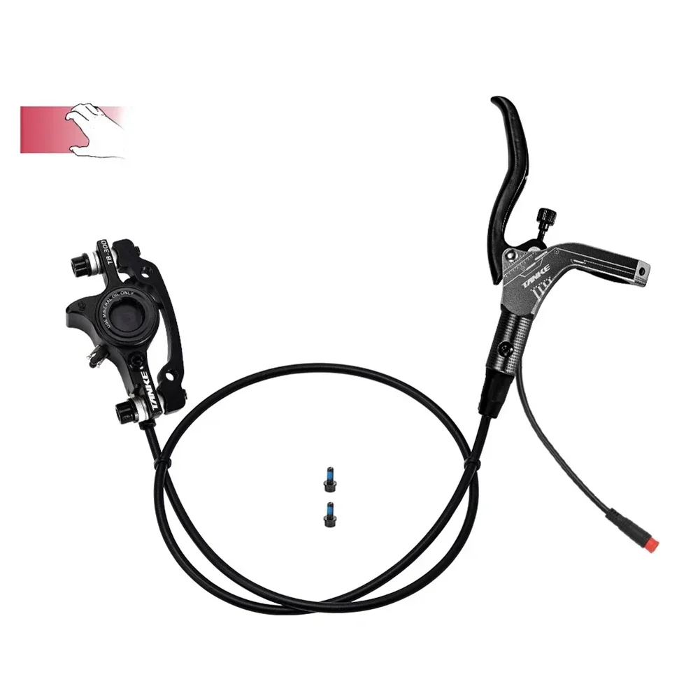 

E-Bike Hydraulic Disc Brake Set Electric Bicycle Cut Off Brake Lever With Screws PM 74mm IS 51mm Universal Cycling Parts