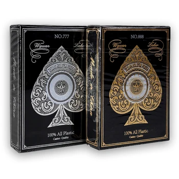 Premium-Spielkarten mit goldenem Rand und silbernem Rand, PVC-Kunststoff, wasserdicht, langlebig, Pokerkarten, großes Zeichendeck für Partys