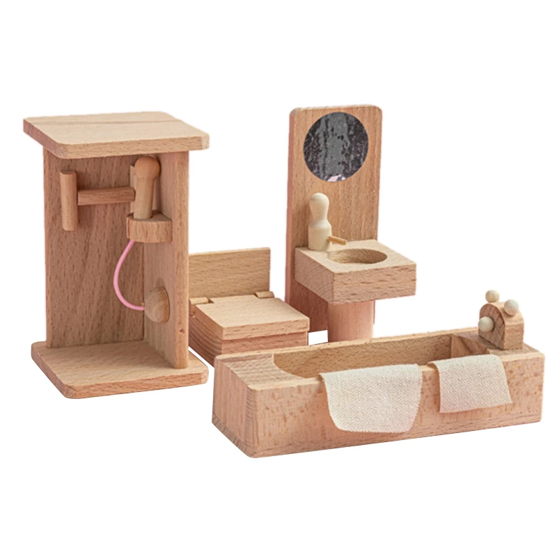 Ensemble de jouets en bois pour enfants, maison de courses délicates, meubles pour enfants, 1 ensemble