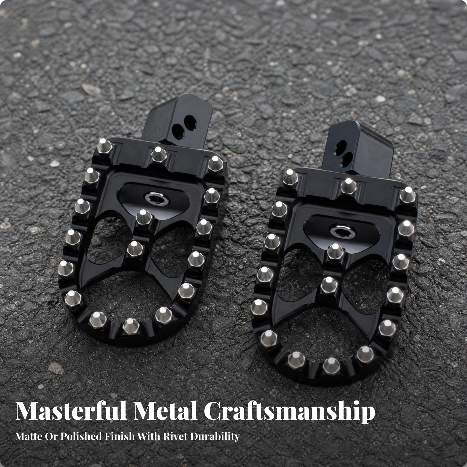 Motorcycle Footrest Lightweight Motorcycle Footpeg with Mounting Bracket Hardware Electroplated for Street Riding