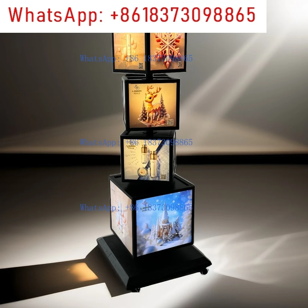 عرض الصمام الثنائي الباعث للضوء للوحات القائمة الإعلانية الخارجية للمقهى والأعمال علامات الإضاءة ذات 4 جوانب #5