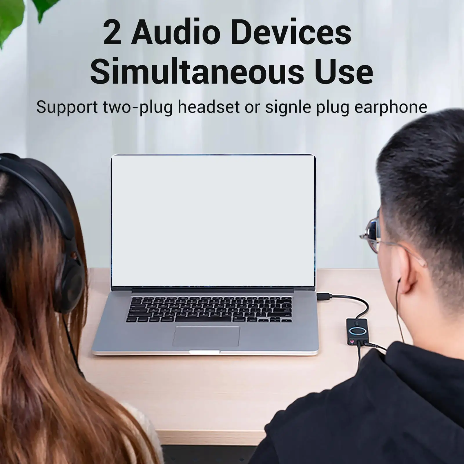 

Splitter Converter plug External Stereo Sound Adapter for Desktops