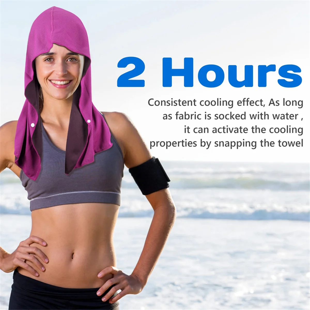 Cooling Hoodie Towel,Cooling Towels for Neck and Face,for Sauna Yoga Camping Workout Rose Red