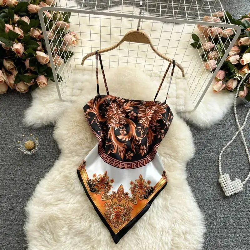 

Женский сексуальный асимметричный топ на шнуровке с открытой спиной и принтом, шикарный цельный корсет, бюстье, укороченный топ для летнего пляжного отдыха