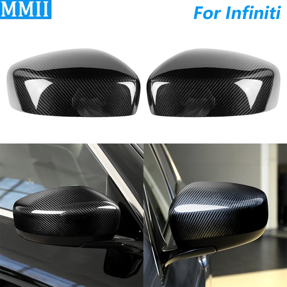 

For Infiniti G37 G25 2009-2013 Real Dry Carbon Fiber Rearview Mirror Cover Panel Trim Car Accessories Modification Decoration