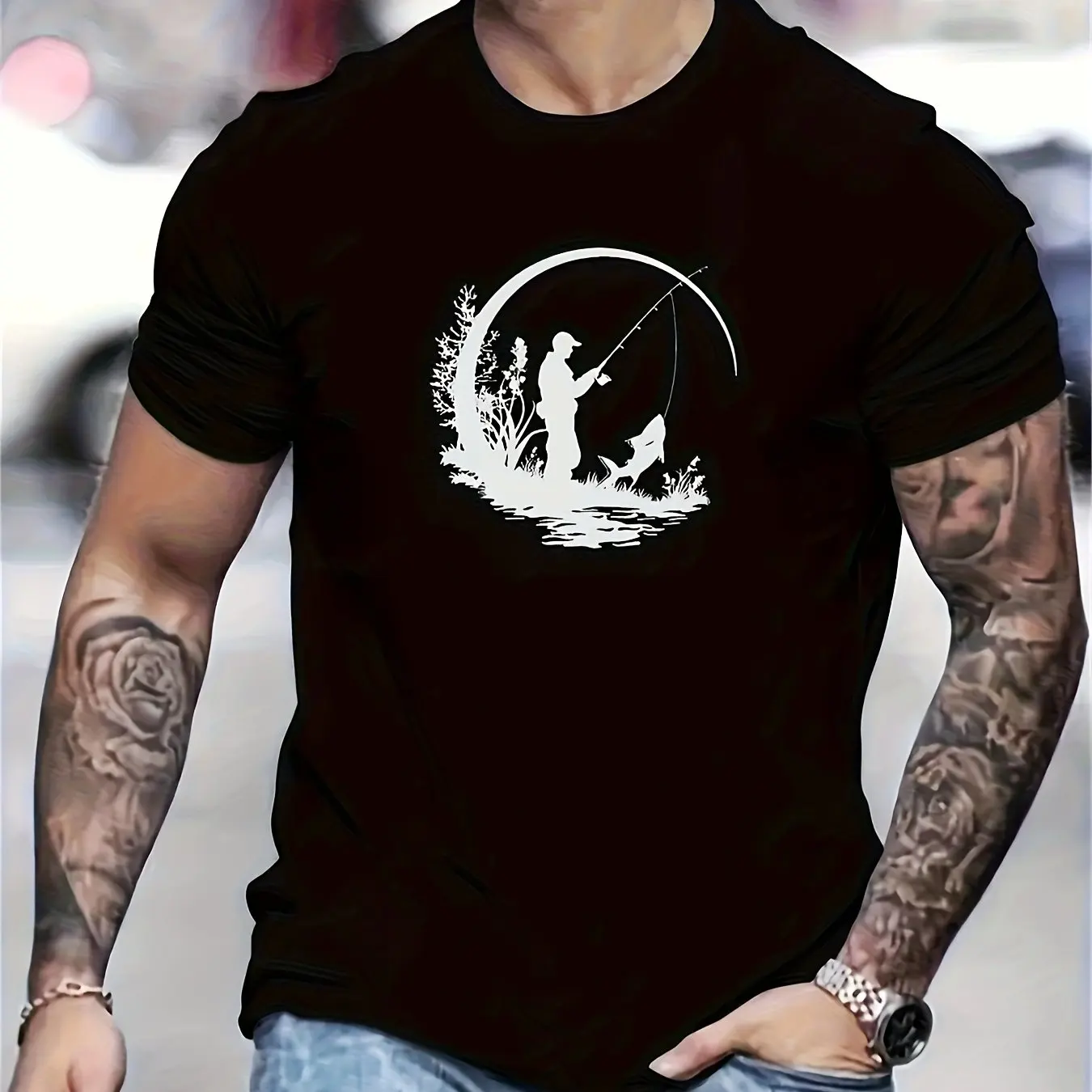 The New Men's Pure Cotton T-shirt Is Comfortable, Breathable and Of High Quality. It Is Suitable for Beach Bicycles and Coffee