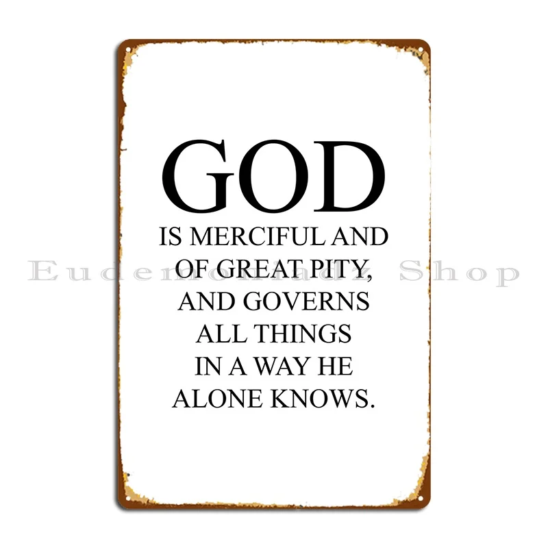 God Is Merciful Metal Sign Mural Cinema Cinema Print Mural Tin Sign Poster