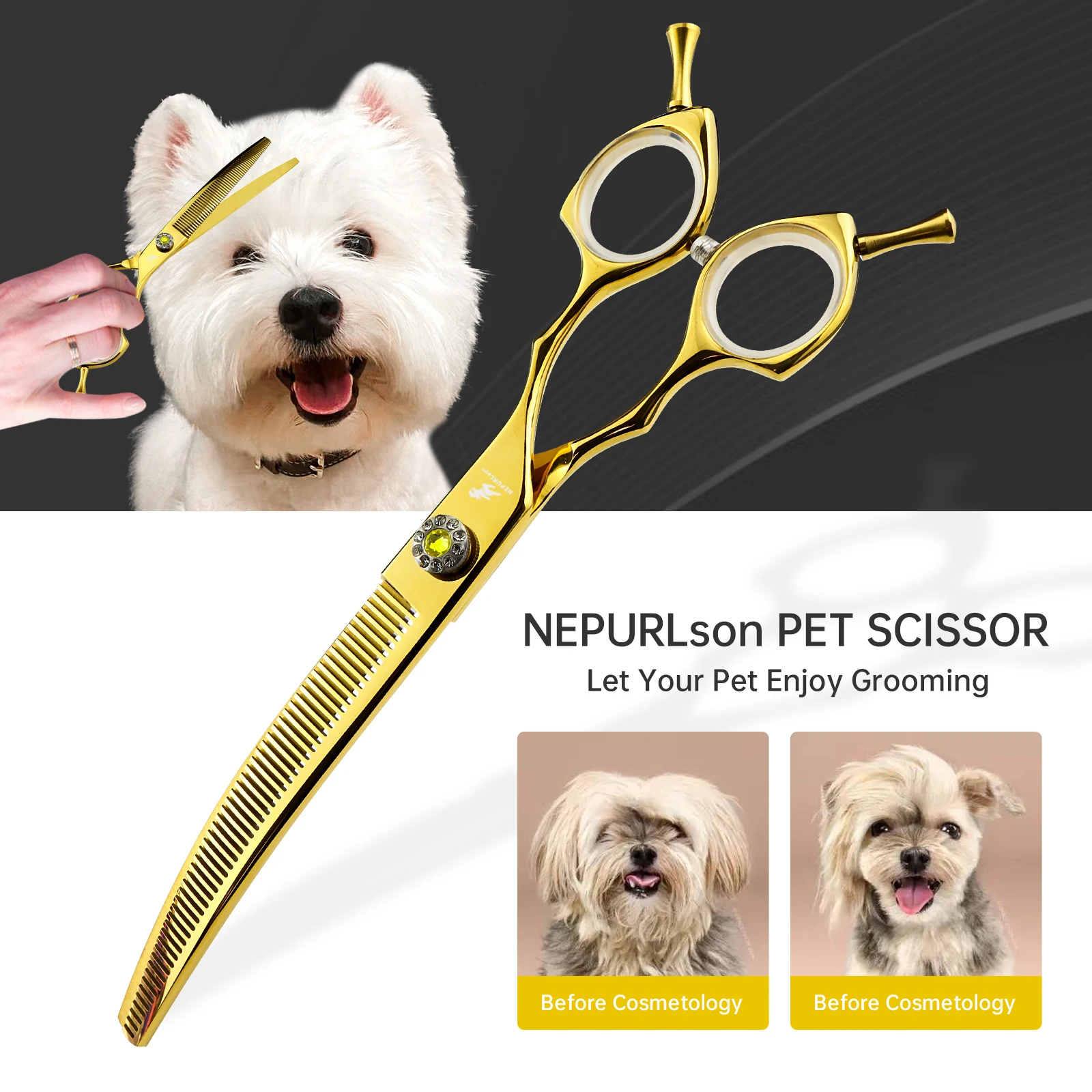 Professional Pet Grooming Scissors Japan 440C 7.5