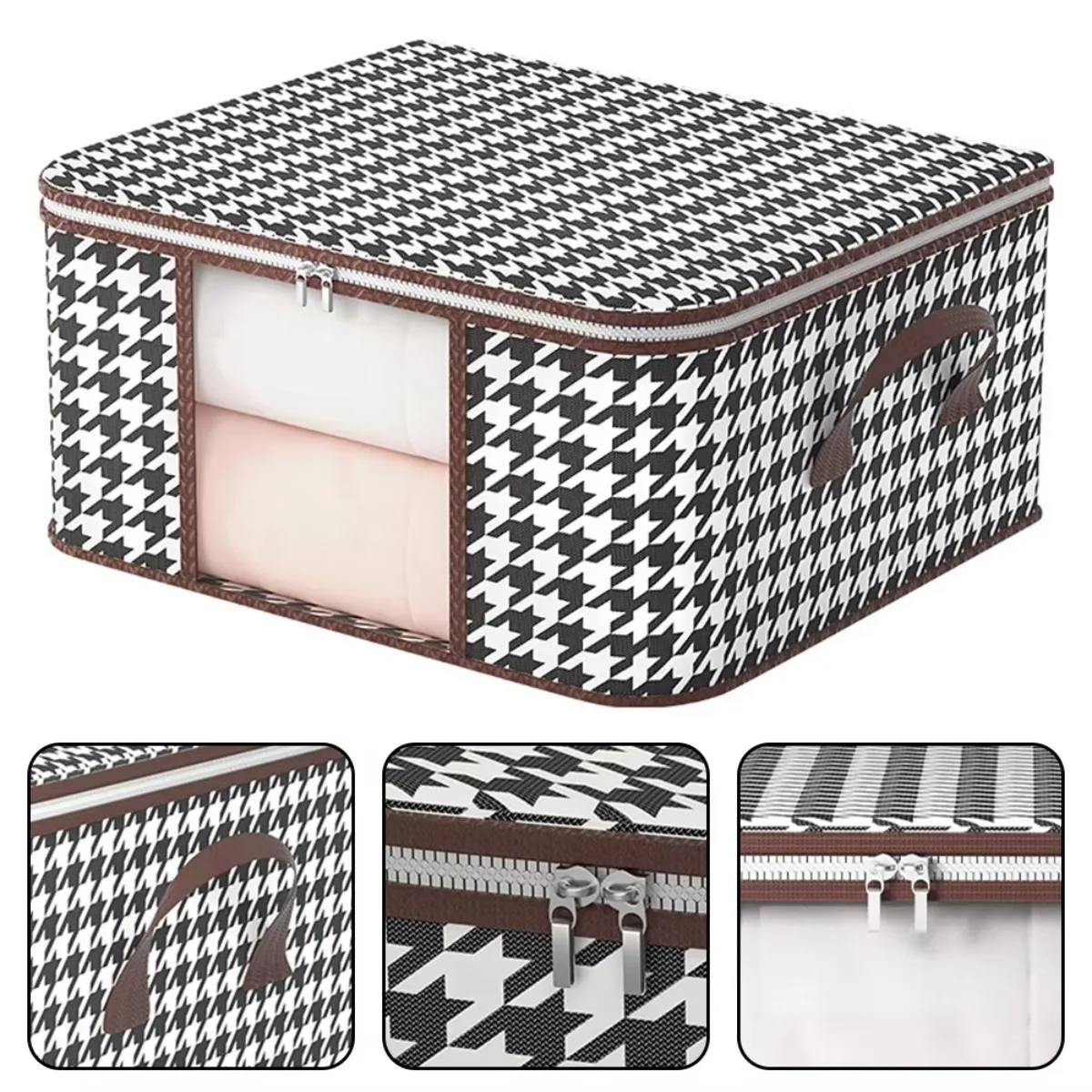 Transparent Cotton Quilt Storage Bags Large Capacity Visual Home Use Moving Portable Folding Wardrobe Organizer Box Closet
