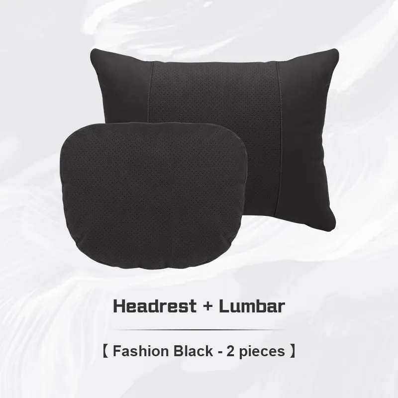 Automotive Pillows Accessories Suede Car Headrest Lumbar Support Comfortable Cotton Auto Seat Neck Pillow Waist Protect Cushion