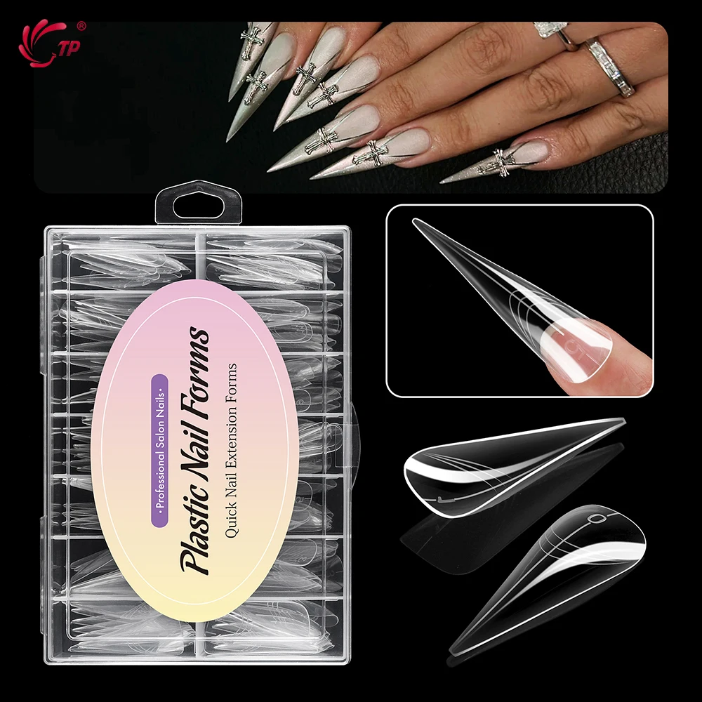 TP couverture complète ongles double formes Extension d'ongle acrylique construction rapide Gel moules 140 pièces faux ongles conseils Poly ongles Gel formes supérieures