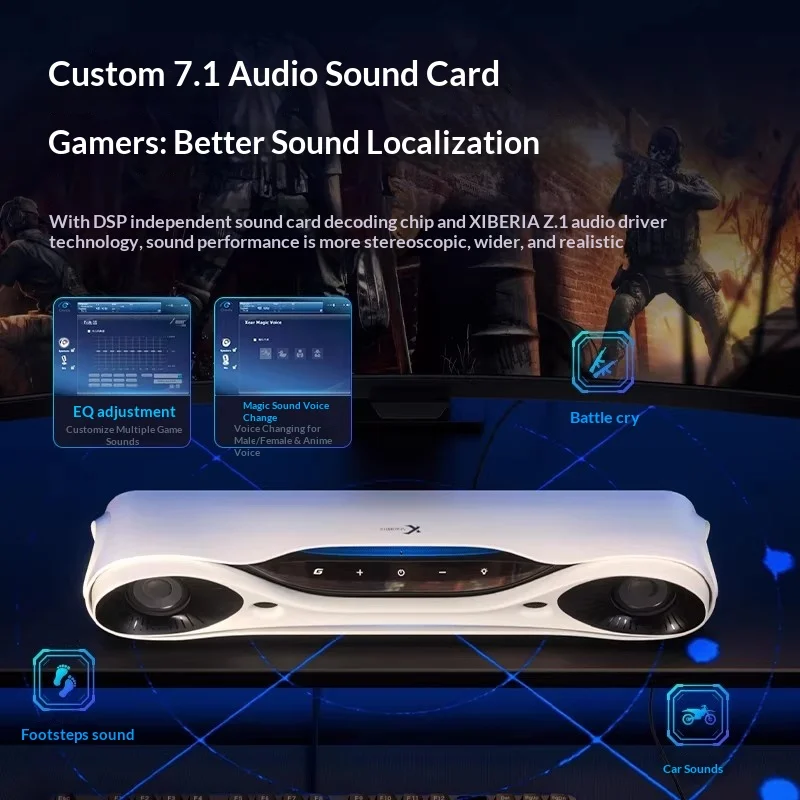 SIBERIA SU3BarPRO Desktop Music Player Custom Sound Drive Bluetooth Connection PC Dual Mode Charging Specification Type-C 5V/1A